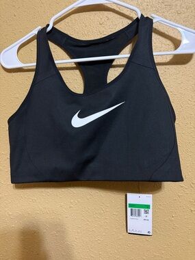 Nike Black Sports Bra with White Swoosh